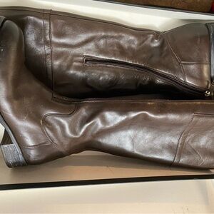 Brown Leather Knee-High Boots